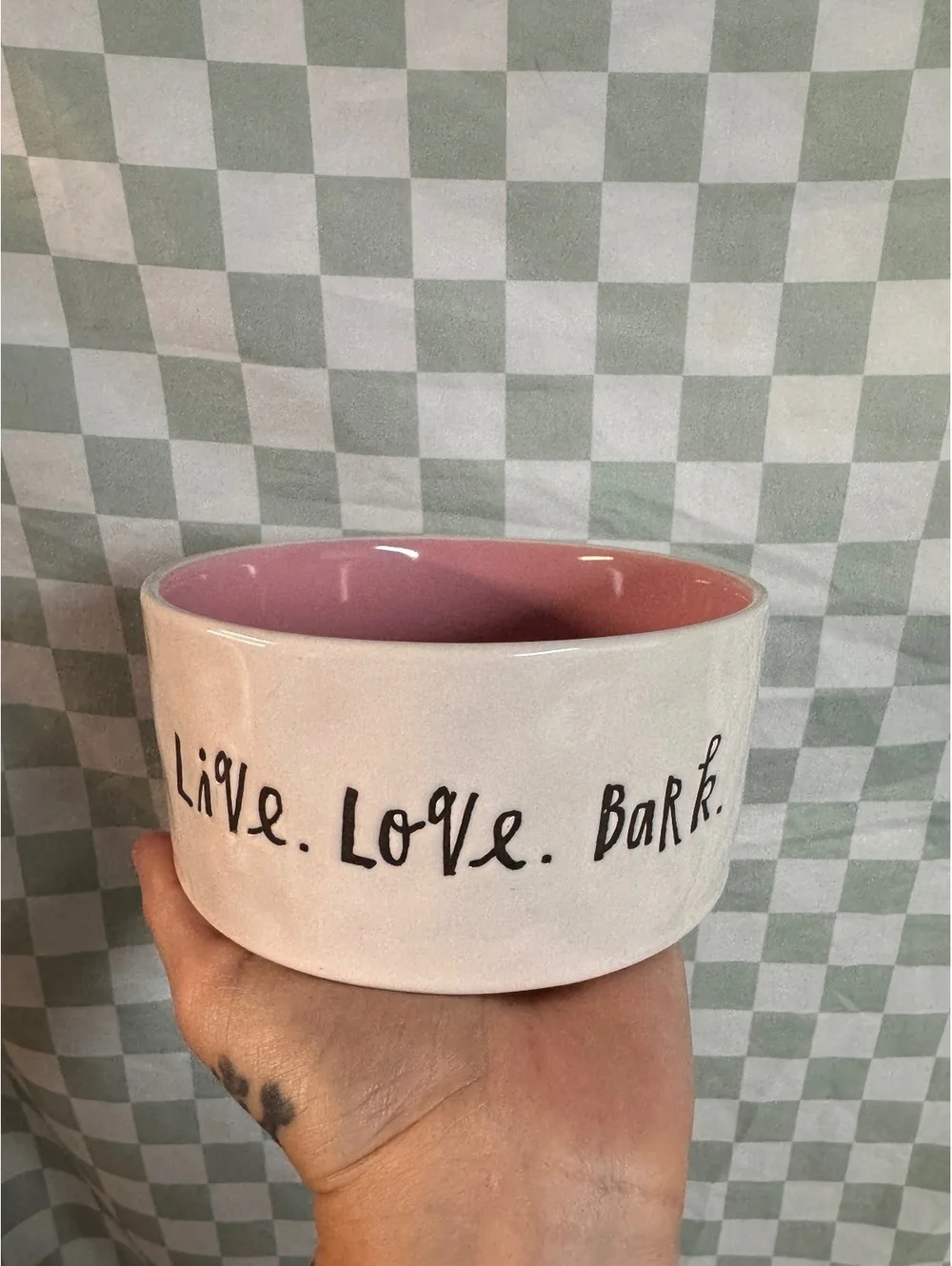 Rae Dunn Artisan Collection Ceramic Pet Bowl - Live Love Bark